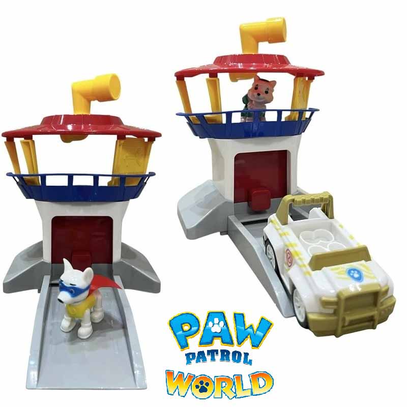 ماشین بازی سگ‌های نگهبان با برج مراقبت مدل Paw Patrol PT 9522 | مجموعه 7 عددی